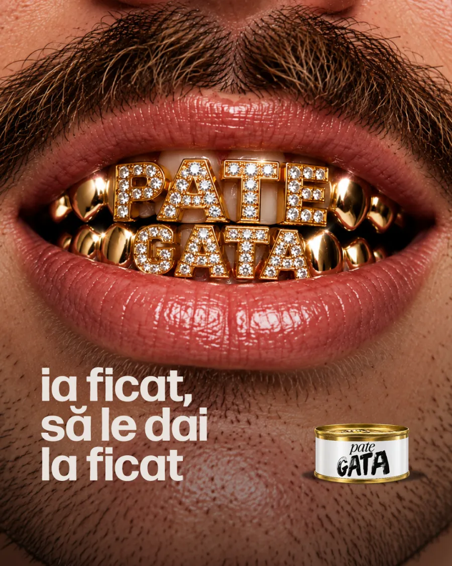 Pate GATA — grillz cu diamante